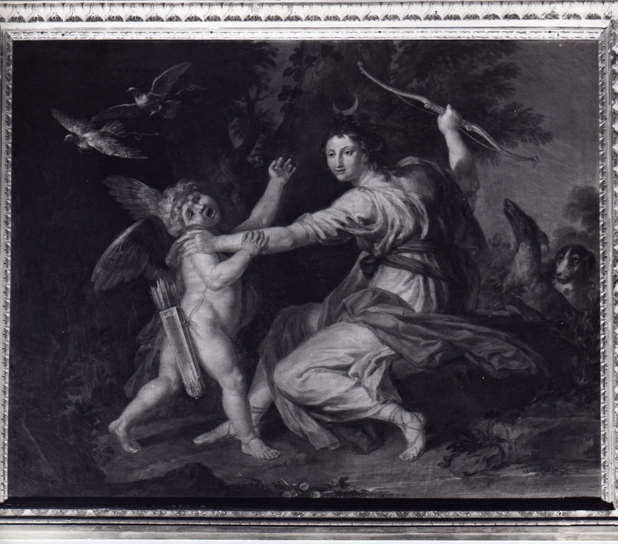 Diana lotta con Cupido (dipinto) by Saint-Ours Jean-Pierre (sec. XVIII)